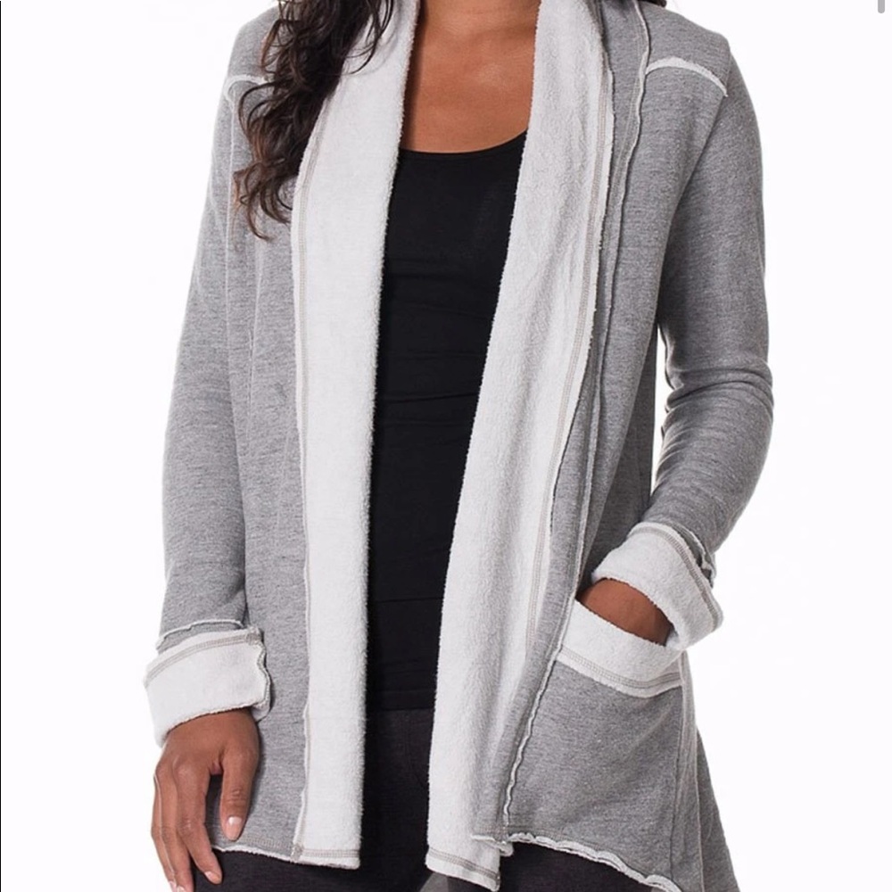 Hardtail forever slouchy cardigan NWT WHITE/GRY